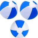 Inflatable Beach Balls Design for Swimming Pool Party Favor, Birthday Parties, Summer Fun Toy (12-Pack, Blue & White 12")
