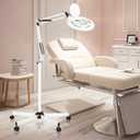 HITTI 10X Magnifier Esthetician Light, 2200 Lumens, Stepless Dimmable, 5 Wheel Rolling Base, LED Lighted Mag Lamp for Lash & Facials, Tattoo, Nail, Crafts, Sewing- White
