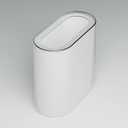 IEEK Small Waste Basket Slim Trash Can 3.2 Gallon/12L Clear and White Garbage Can Rectangle Plastic Wastebaskets Container Bin for Narrow Spaces Office,Bathroom, Bedroom,Kitchen,Living Room,Study