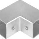 12 Pcs 1" Square Tube Fittings-2 Way Connector, L Square Tubing 90 Degree Corner Joint Fence Rail Clamp