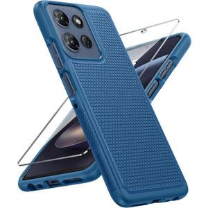 FNTCASE for Moto G 2026/2025 Case: Moto G Play 2026/Moto G Power 2025 Case Dual Layer Military Protective Heavy Duty Cell Phone Cover with Screen Protector Shockproof Rugged Non Slip Textured (Blue)