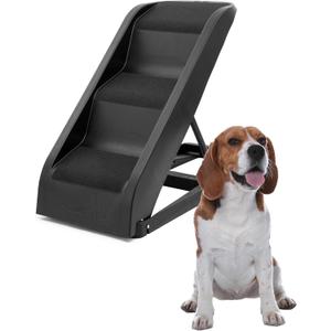 PetSafe Happy Ride Side Door Dog Stairs for Cars & SUVs, Foldable Back Seat Dog Steps with 3 Heights