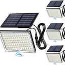 JACKYLED Motion Sensor Flood Lights, 113 LED Cool White Solar Lights for Outside, Dusk to Dawn IP65 Waterproof LED Outdoor Solar Powered Security Spot Lights for Porch Patio Garage (4 Pack)