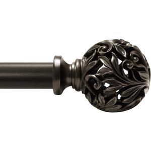 Bronze Curtain Rods 18 to 64 inches (1.5-5.33 ft), 1 Inch Diameter Adjustable Heavy Duty Decorative Curtain Rods with Decorative Openwork Carved finials for Living Room Bedroom Windows