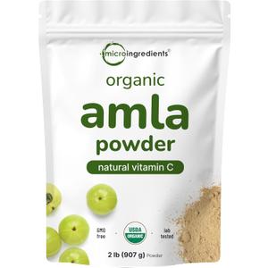 Micro Ingredients Organic Amla Powder (Amalaki) | 32oz, India Origin Gooseberry Powder | Rich in Vitamin C, Antioxidants, Supports Immune, Digestive & Skin Health, Non-GMO, Vegan & Keto Friendly, BBD: 12/27