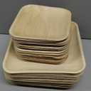 Premium Palm Leaf Disposable Plates  50pc Square Set: 25pc 10 and 25pc 7, Heavy-Duty, Microwave Safe, Natural Alternative to Plastic, Ideal for Parties, Weddings, Events, and Everyday Use
