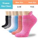 Womens Ankle Socks 6-Pairs Athletic Running Sport Socks With Cushioned Sole (White, 6 Pairs Multicolor (Women Shoe 6-10))