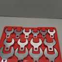BILITOOLS 14-Piece Jumbo Crows Foot Wrench Set, 1/2" Drive Big Crowfoot Wrench, SAE, 1-1/16" - 2" mm, CR-V Steel