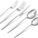 KINGSTONE Silverware Set, 40-Piece Flatware Set Cutlery Set Premium 18/10 Stainless Steel, Tableware Include Forks Knives Spoons for Home Kitchen Restaurant Wedding, Dishwasher Safe