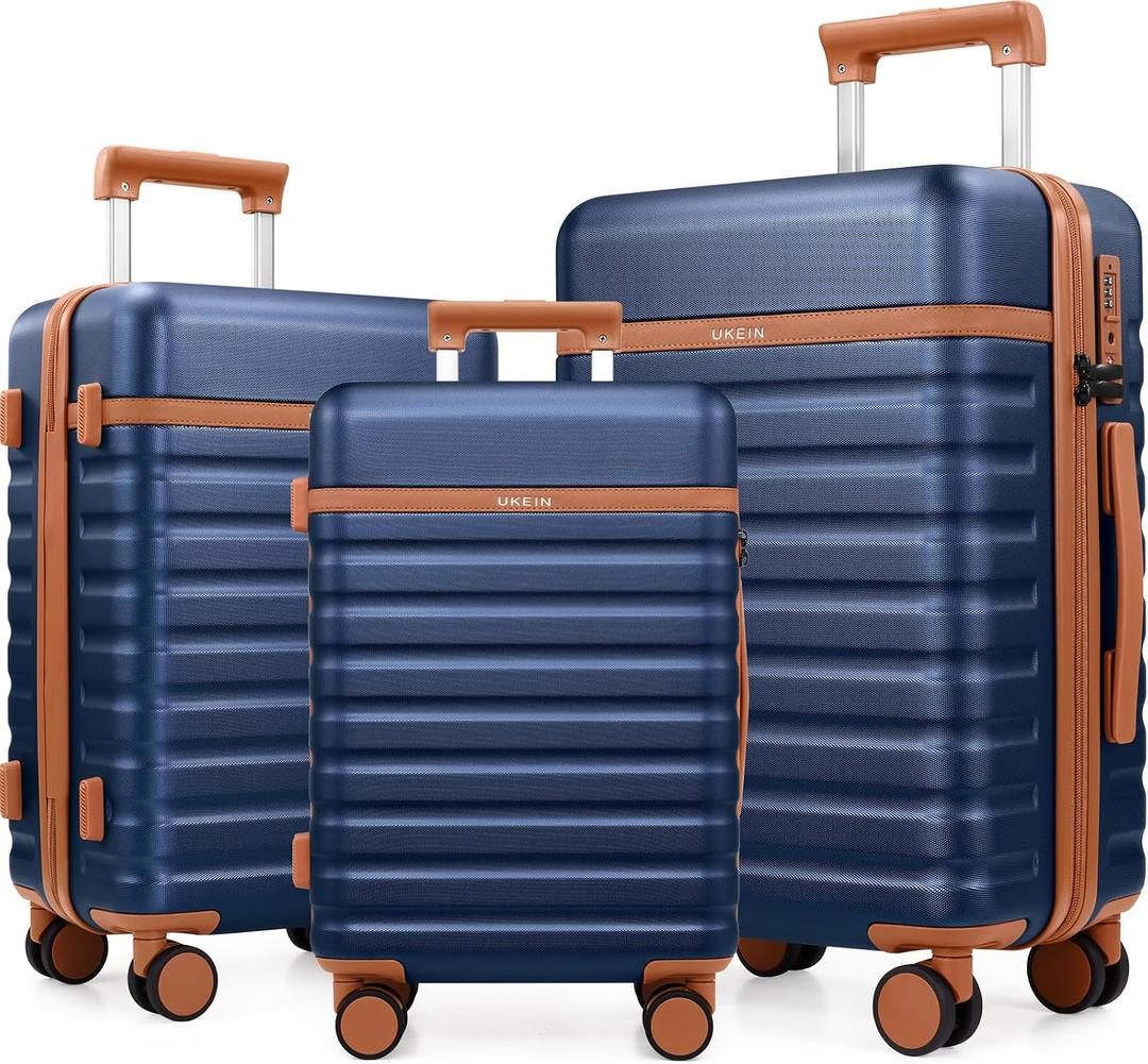 3 Piece Luggage Set, Lightweight Hardshell Large Checked Suitcase TSA Lock
Carry On Suitcase Set with 360° Silent Spinner Wheels, YKK Zippers, Space-Saving Nested Design