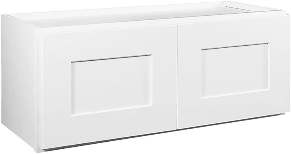 Design House Brookings Kitchen Bridge Cabinet, Soft-Close Doors, Shaker Style, Solid Wood Face & Door Frame, Finished Interior, Easy-To-Assemble, White, 30.0 in. W x 12.0 in. H x 12.0 in. D, 561621