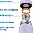 PARACITY Insulated Water Bottle,15 oz Stainless Steel Thermal mug, Double Wall Vacuum Water Bottle, Metal Water Bottle Keeps Hot for 12 Hrs, Cold for 24 Hrs, for Coffee, Drinks(pink)