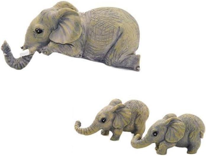 3 Pack Elephant Figurine, Hand Painted Resin Statue Mother and Baby Elephants Family Set for Desk Decor Home Dcor Office Shelf Display Thoughtful Gift for Housewarming Mother's Day