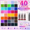 40000Pcs 40 Colors Jelly Resin Kit, Bedazzling Kit, Bedazzler Kit with Rhinestones, 3mm Flatback Gems with B7000 Glue & Tools for Crafts, Nails, Shoes