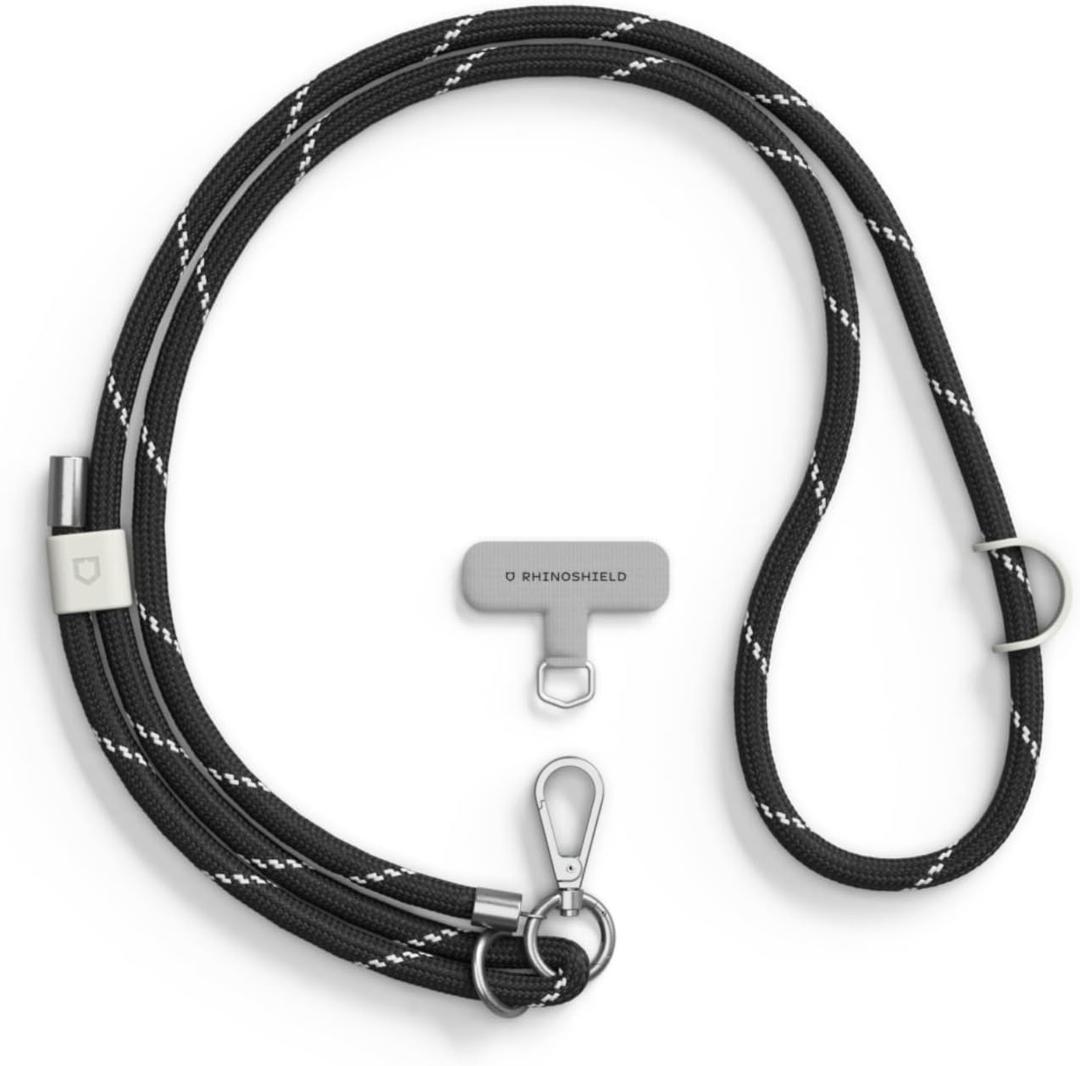 RhinoShield Braided Crossbody Phone Lanyard | Additional Loop to Hang Airpods, Recycled Materials (Landyard Card Included) (Black) RhinoShield Braided Crossbody Phone Lanyard | Additional Loop to Hang Airpods, Recycled Materials (Landyard Card Included) (Black)