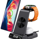 Wireless Charger for Samsung, 3 in 1 Wireless Charging Station for Samsung Galaxy S24 Ultra/S23 Ultra/S22/S21/Note 20/Z Flip 6/Fold 6, Charger for Samsung Galaxy Watch Ultra/7/6/5, Galaxy Buds 2/2 Pro (Black)