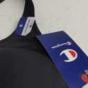 Champion Women's V-neck Racerback, Moisture-wicking, Moderate Support Sports Bra (Medium, Black)