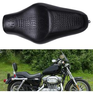 Brown Crocodile Leather Motorcycle Front Driver Rear Passenger Two Up Leather Seat Cushion for Seventy-two XL1200V Sportster 883 Iron 883