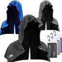 3 Pack Cooling Hoodie Towels, Instant Cooling Towels for Neck and Face, UPF 50 Sun Protection, Ice Towel for Hot Weather, Head Towel for Sports, Camping, Cycling & More Activities (Royalblue/Black/Dark Gray)