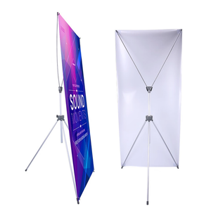 SUERUI Adjustable X Banner Stand Fits Any Banner Size Width 23" to 32" and Height 63" to 78",Portable Retractable Banner Holder with Carrying Bag - Customize Banner for Trade Show, Exhibition, 2 Pack