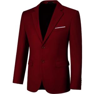 Blazer for Men Casual Mens Suit Jacket Slim Fit Men's Suit Outfit Notch Lapel Men's Sport Coats & Blazers (5X-Large, Burgundy)