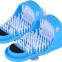 Tbestmax Shower Foot Scrubber Feet Cleaner Washer Brush for Floor Spas Massage, Slipper for Exfoliating Cleaning