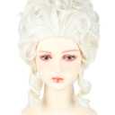 Colonial Wigs for Women Platinum Blonde Victorian Court Vintage Wig Baroque Fluffy Beehive Wigs Halloween Costume Party Dress Wig (Gold)
