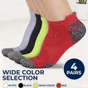 Pembrook Ankle Compression Socks for Women & Men - 4 Pairs | Sports Running Compression Socks | Athletic Ankle Support Socks (Medium)