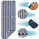 NettyPro Outdoor Patio Chaise Lounge Chair Cushion Covers with Zipper and Tie, Water Repellent UV Resistant, 80 x 26 x 3 Inch, Replacement Cover Only, Stripes Navy Blue and White