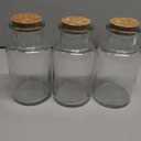 WHOLE HOUSEWARES Glass Favor Jar, Glass Storage Jars with Corks for Wedding and Party (9 Ounce), 3 Pack
