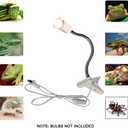 UVA/UVB Reptile Ceramic Heat Lamp - Pet Heating Bulb Holder Clamp - 110V-130V (White)
