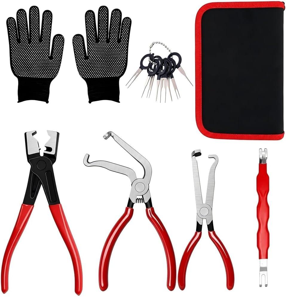6 Pieces Electrical Disconnect Pliers for Cars, Automotive Electrical Plug Connector Disconnect Tool and Hose Clamp Pliers and Connector Separator