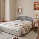 Yutianli Upholstered Headboard Queen Size 59"x 20" Wall Mounted Peel and Stick Headboard Grey Anti Collision Padding