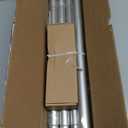 Silver Curtain Rod, 1 Inch Adjustable Heavy Duty Curtain Rods for Windows 48 to 84 Inch, Decorative Modern Window Treatment Rods, Telescopic Splicing Metal Drapery Pole, Easy Installation (36''-88'' (1 Pack)