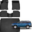 for Ford Bronco Sport Floor Mats 2021 2022 2023 2024 2025 2026,Car Mats for Ford Bronco Sport All Weather Floor Mats Cargo Liner Accessories Anti-Slip Car Mat 2021-2026