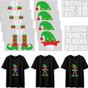 Gueevin 10 Pcs the Sarcastic Elf Family Iron on Sticker Christmas Heat Transfers Vinyl Decal for Christmas Family Matching Patches the Elf Shirt Clothes Bag Pillow DIY Craft Supplies (Normal Size)