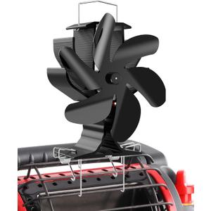 HIDALIFE Wood Stove Fan, Fireplace Heat Powered Fan with Bracket Compatible for Buddy Heater,Thermal Stove Blower for Gas Pellet Wood Burner-6 Blades