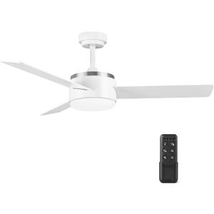 Amazon Basics 44in Ceiling Fan with LED Light and Remote Control (White), Medium