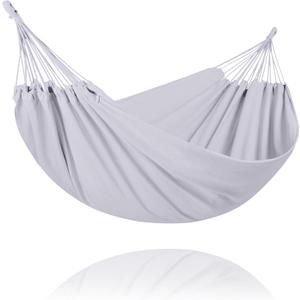 SUNCREAT Medium Size Tree Hammocks for Outside, Patio Hammock Without Stand, Light Gray