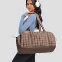 Quilted Travel Duffle Bag for Women Medium Weekender Bag Puffer Overnight Bag Large Soft Puffy Duffel Bag Carry-On Gym Bag Lightweight Personal Item Travel Bag for Trips Business Sport Airplane
