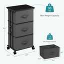 OLIXIS Dresser Storage with 3 Drawers, Fabric Dresser Tower, Grey, 11.8"D x 16.7"W x 30"H