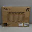 Free Standing Dog Gate Indoor, Foldable Dog Gate for Doorways Stairs Hallways, 3-Panel Freestanding Pet Gate with Support Feet for Stability, Folding Puppy Gate Easy to Move, Doggy Gate 54"x24" (White)