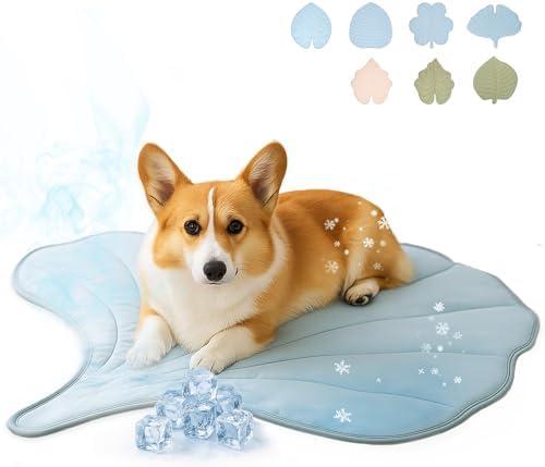 Vagascape Dog Cooling Mat - Large Leaf Shaped, Washable, Non-Slip, Summer Pad for Dogs and Cats, Lightweight