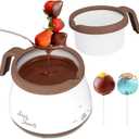 Candy and Chocolate Melting Pot, Mini Electric Fondue Pot, Melts Candy Chocolate in a Couple of Minutes, Ideal for Cake Pops Cookies Cakes, 1 Cups, Single Pot, Brown