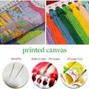 Dimxvean Cross Stitch Kit, Sunrise Scenery 16x20 inch, Embroidery Kit for Adults Beginners, HD Preprint, Extra Lines