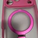 for iPhone 17 Pro Max Case with Invisible Magnetic Stand, Compatible with Mag-Safe Translucent Matte with Built-in Screen Protector, Shockproof Protective Phone Case for Women Men, Rose