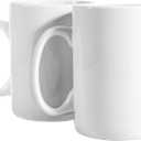 30oz Super Large Ceramic Coffee Mugs Large Handles Set of 2 (White)