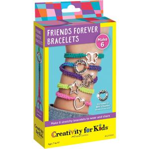 Creativity for Kids Friends Forever Bracelet Craft Kit - Create DIY 6 Friendship Charm Bracelets - Complete Kids Jewelry Kit | Easter Basket Stuffers (Ages 7+)