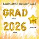 2 x Gold GRAD Balloons -16inch 2026 Number Balloon Congrats Grad Balloon Graduation Foil Balloons for 2026 Graduations Decorations