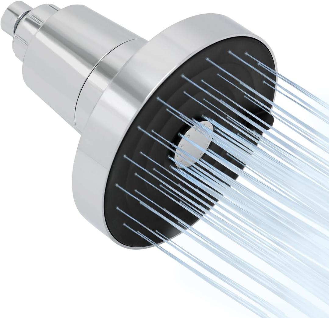 SANYCASA Filtered Shower Head for Hard Water, Removes Chlorine & Heavy Metals, KDF-55 Filter for Healthier Hair & Skin, Protects Colored Hair, High Pressure, Dermatologist Recommended(CP) (Polished Chrome)